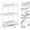 3 Drawers Cart Rolling Plastic Storage Cart and Organizer Metal Frame Plastic Drawers Plastic Trolley Organizer